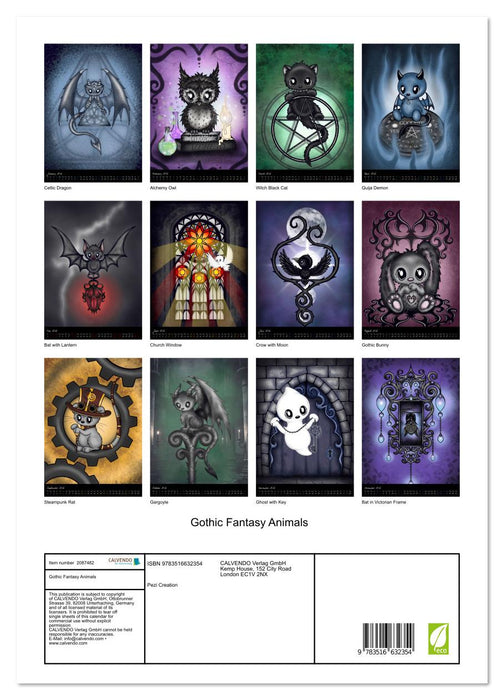 Gothic Fantasy Animals (CALVENDO Premium-Calendar 2026)