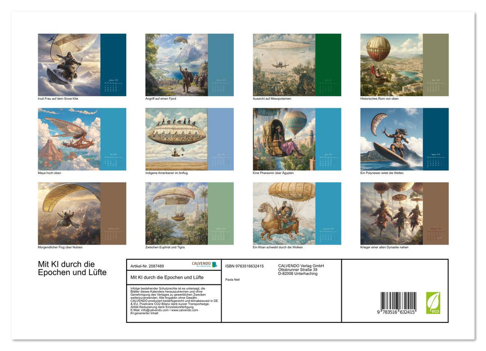 Mit KI durch die Epochen und Lüfte (CALVENDO Wandkalender 2026)