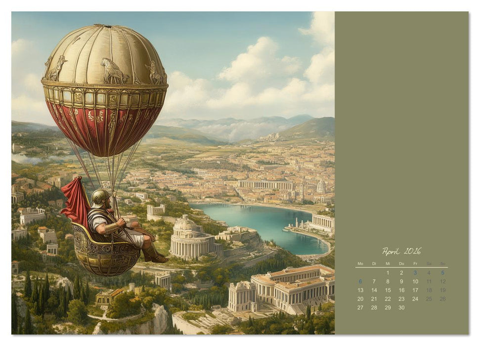 Mit KI durch die Epochen und Lüfte (CALVENDO Wandkalender 2026)