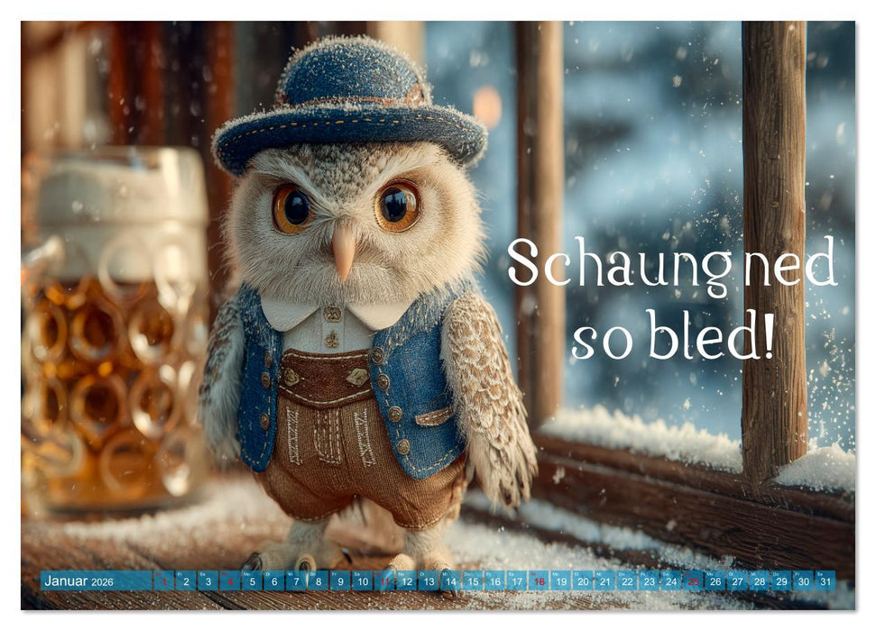 Bayrisch schimpfen - Mundart und Dialekt aus Bayern mit Schimpfwörtern (CALVENDO Premium Wandkalender 2026)