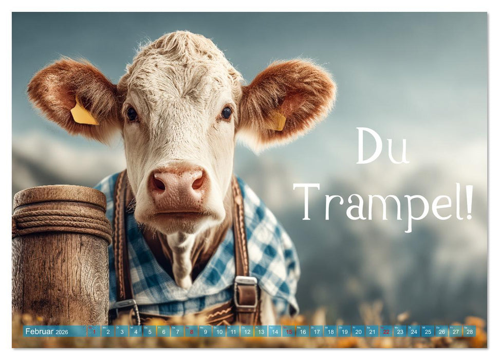 Bayrisch schimpfen - Mundart und Dialekt aus Bayern mit Schimpfwörtern (CALVENDO Premium Wandkalender 2026)