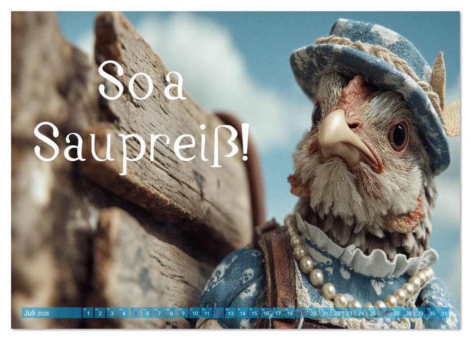 Bayrisch schimpfen - Mundart und Dialekt aus Bayern mit Schimpfwörtern (CALVENDO Premium Wandkalender 2026)