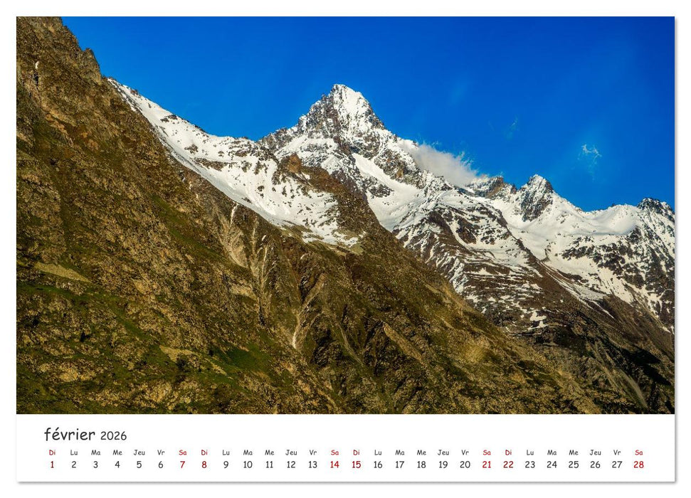 Les hauts de Belledonne les Alpes vues du ciel (CALVENDO Calendrier mensuel 2026)