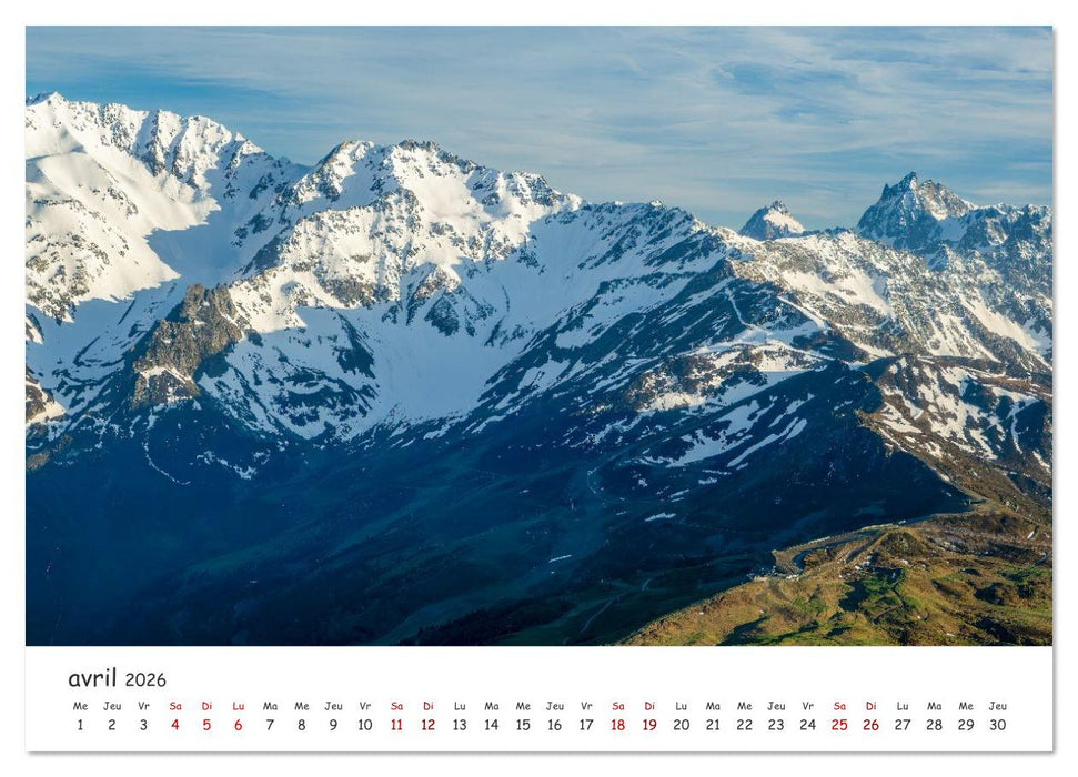 Les hauts de Belledonne les Alpes vues du ciel (CALVENDO Calendrier supérieur 2026)