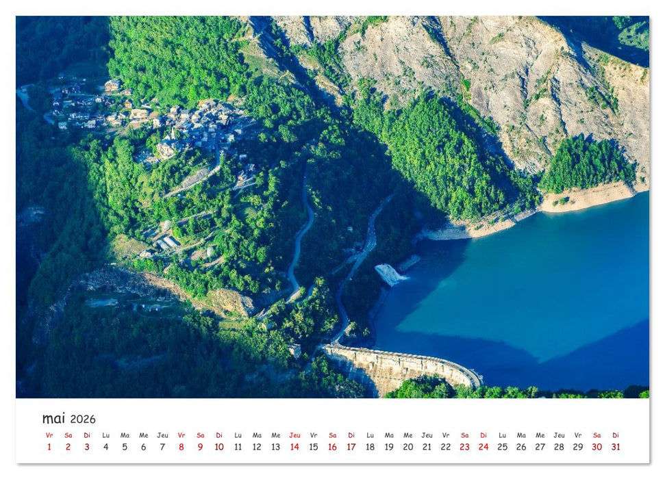 Les hauts de Belledonne les Alpes vues du ciel (CALVENDO Calendrier supérieur 2026)