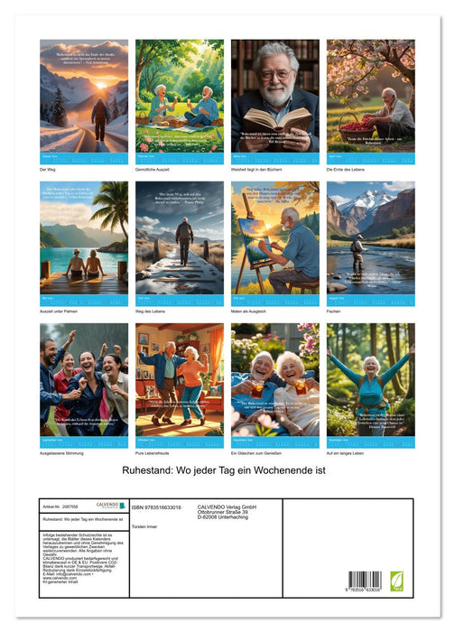Ruhestand: Wo jeder Tag ein Wochenende ist (CALVENDO Wandkalender 2026)