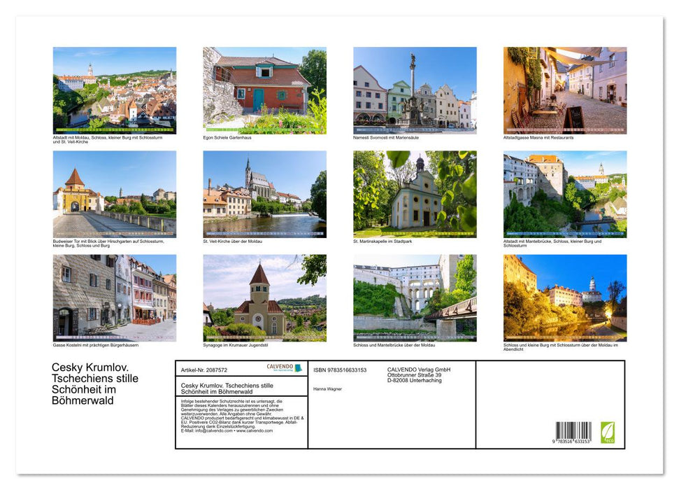 Cesky Krumlov. Tschechiens stille Schönheit im Böhmerwald (CALVENDO Wandkalender 2026)