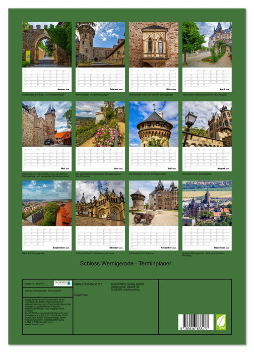 Schloss Wernigerode - Terminplaner (CALVENDO Premium Wandkalender 2026)