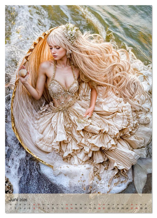 Magische Meerjungfrauen - Unterwasserträume in Farbe (CALVENDO Wandkalender 2026)