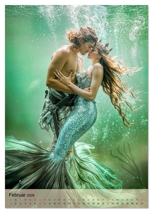 Magische Meerjungfrauen - Unterwasserträume in Farbe (CALVENDO Premium Wandkalender 2026)