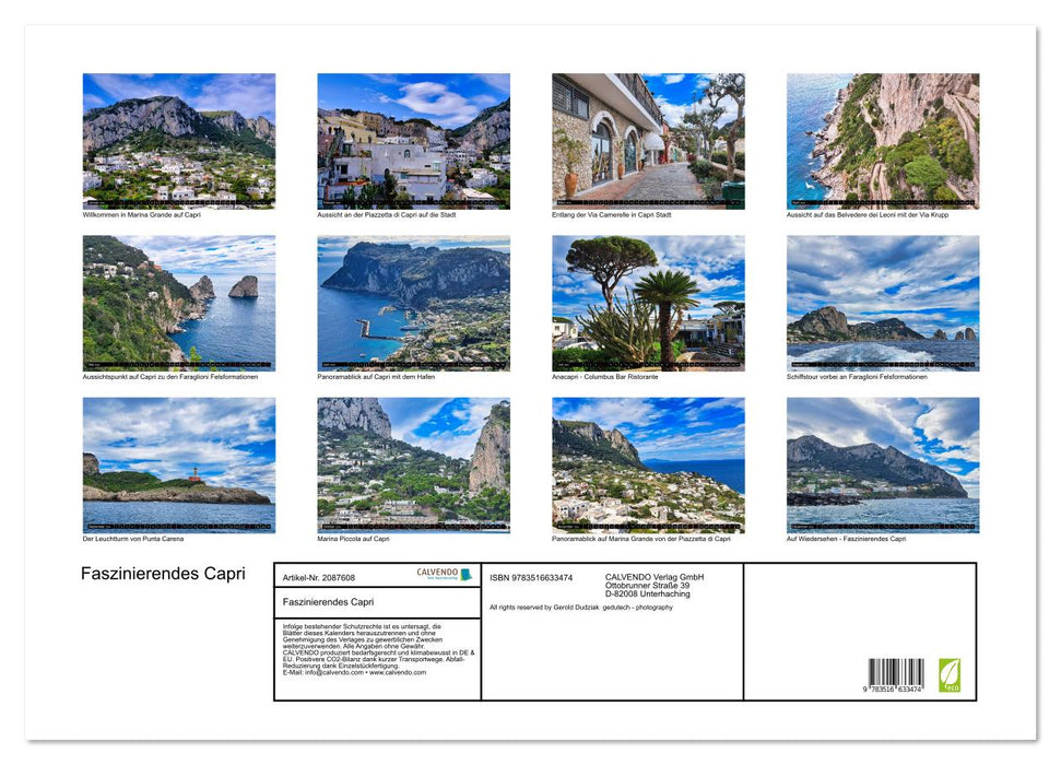 Faszinierendes Capri (CALVENDO Wandkalender 2026)