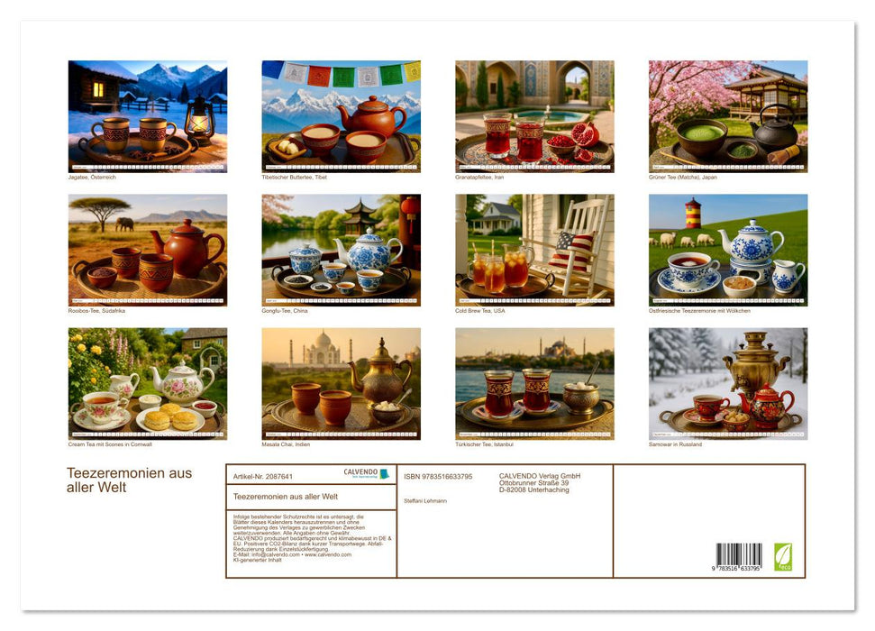 Teezeremonien aus aller Welt (CALVENDO Wandkalender 2026)