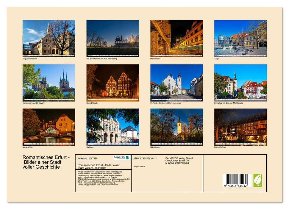 Romantisches Erfurt - Bilder einer Stadt voller Geschichte (CALVENDO Premium Wandkalender 2026)