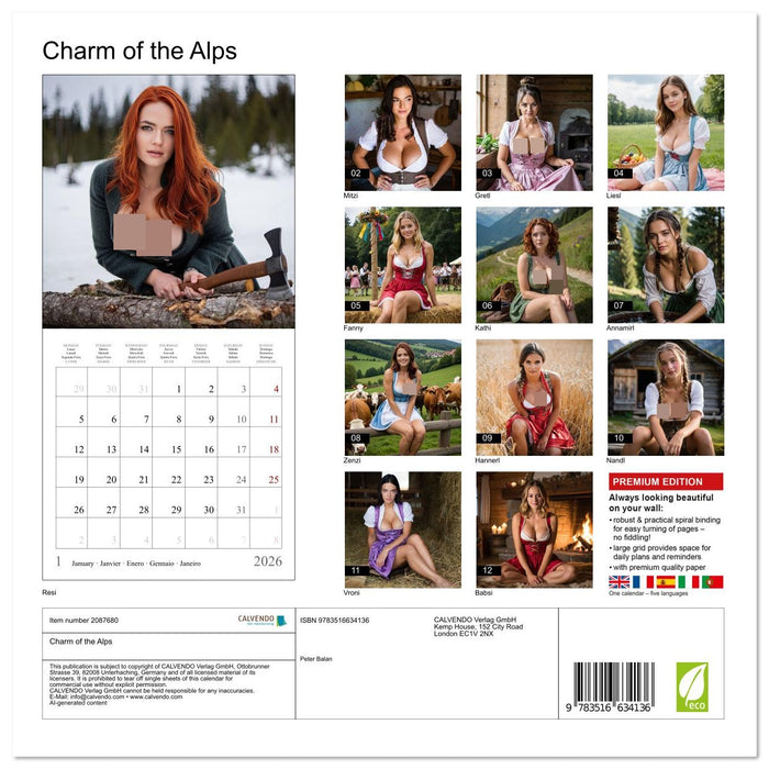 Charm of the Alps (CALVENDO Monthly Calendar 2026)