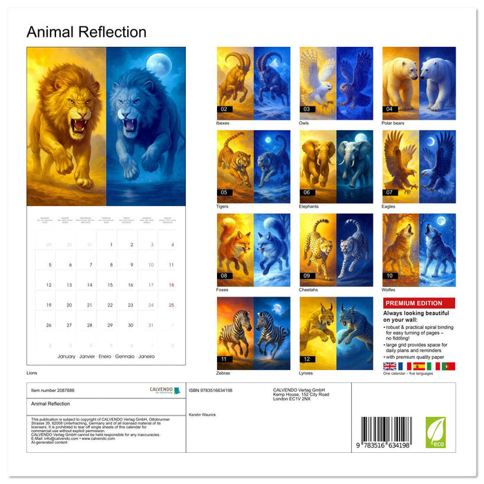 Animal Reflection (CALVENDO Monthly Calendar 2026)