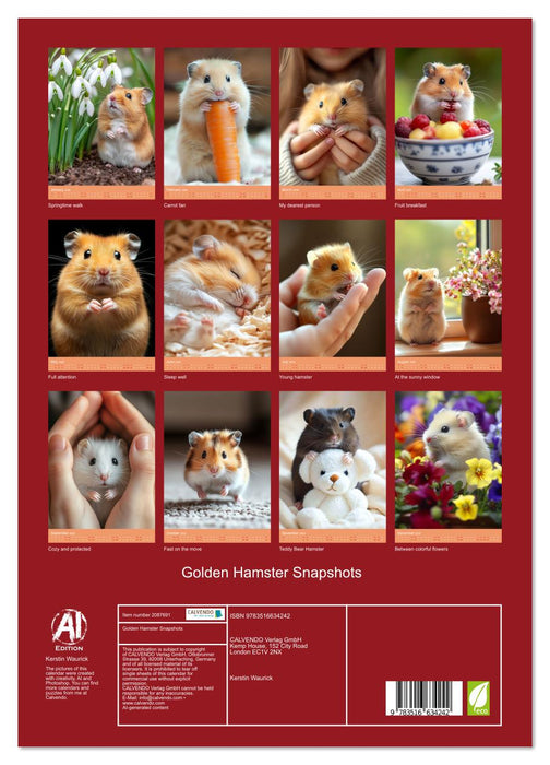 Golden Hamster Snapshots (CALVENDO Premium-Calendar 2026)
