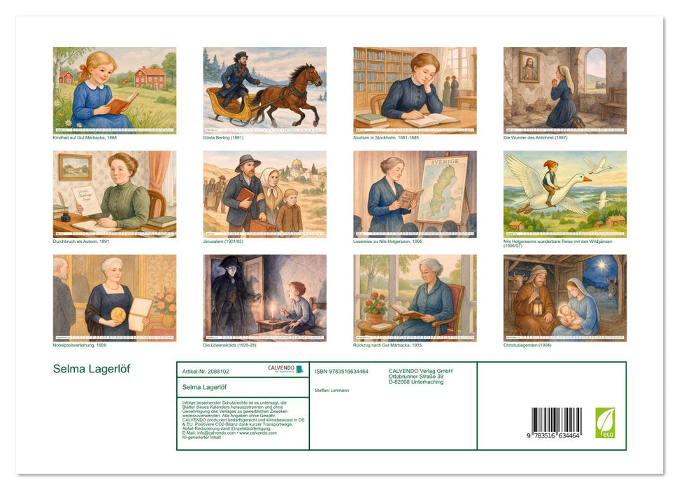 Selma Lagerlöf (CALVENDO Premium Wandkalender 2026)
