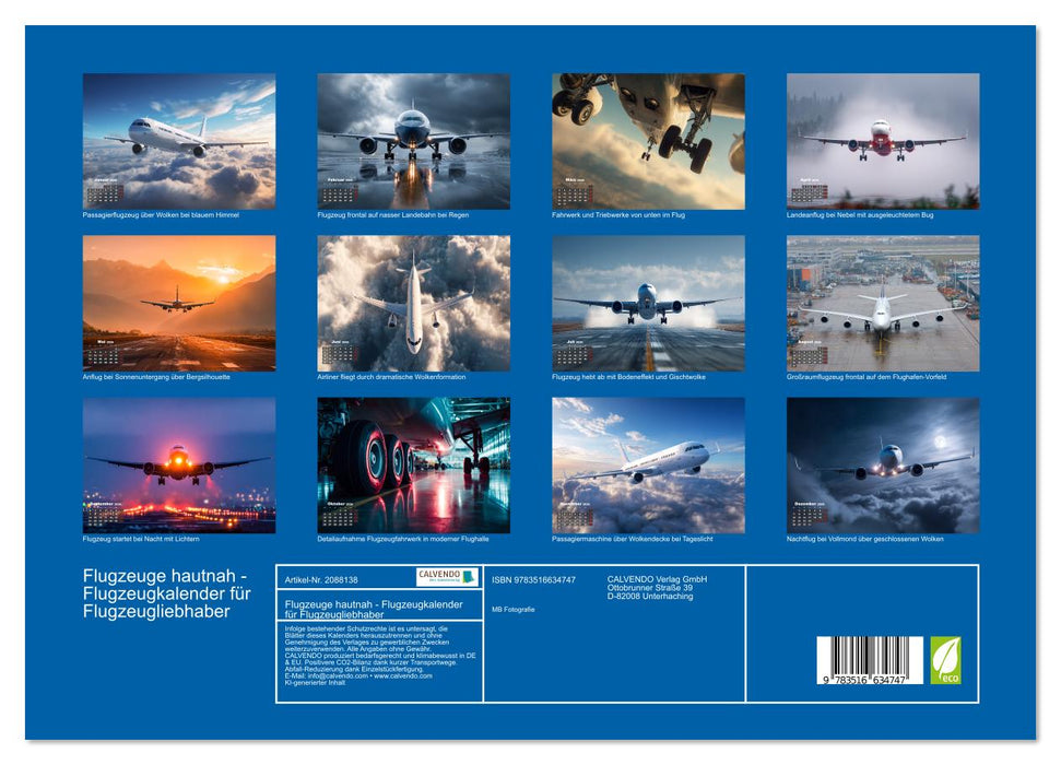 Flugzeuge hautnah - Flugzeugkalender für Flugzeugliebhaber (CALVENDO Premium Wandkalender 2026)