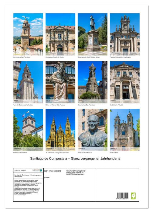 Santiago de Compostela – Glanz vergangener Jahrhunderte (CALVENDO Wandkalender 2026)