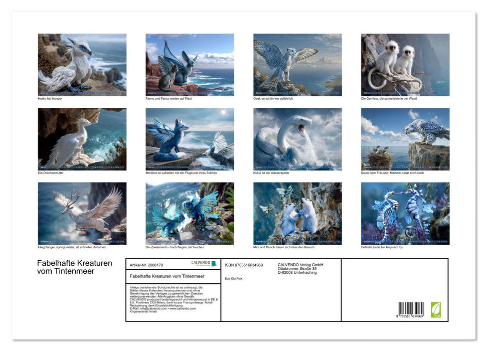 Fabelhafte Kreaturen vom Tintenmeer (CALVENDO Wandkalender 2026)