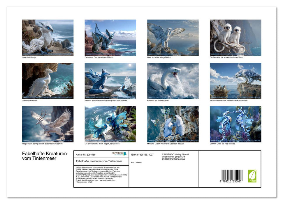Fabelhafte Kreaturen vom Tintenmeer (CALVENDO Premium Wandkalender 2026)