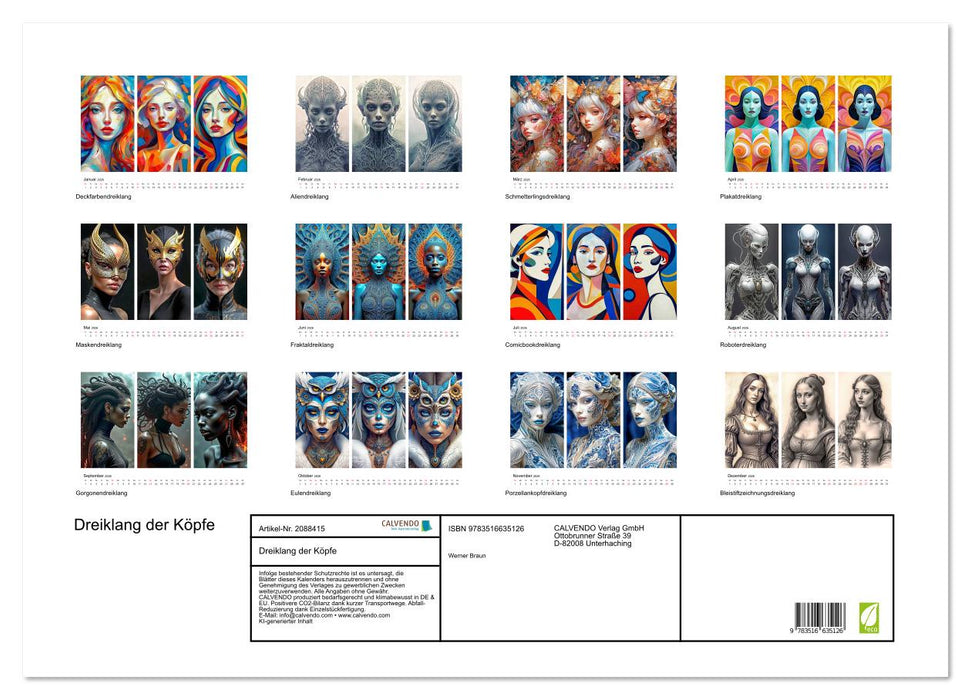 Dreiklang der Köpfe (CALVENDO Wandkalender 2026)