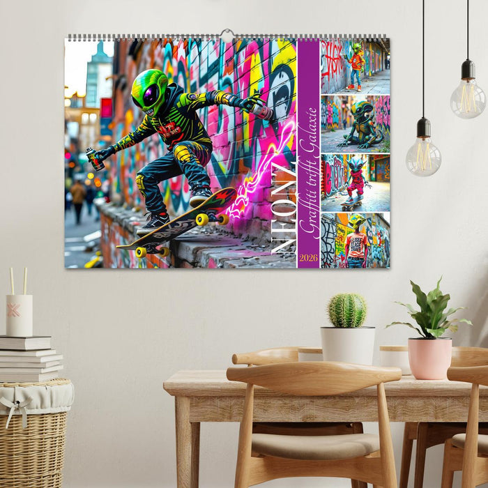 NEONZ - Graffiti trifft Galaxie (CALVENDO Wandkalender 2026)