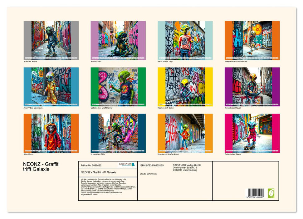 NEONZ - Graffiti trifft Galaxie (CALVENDO Wandkalender 2026)