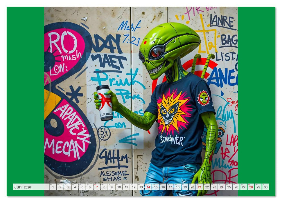 NEONZ - Graffiti trifft Galaxie (CALVENDO Wandkalender 2026)