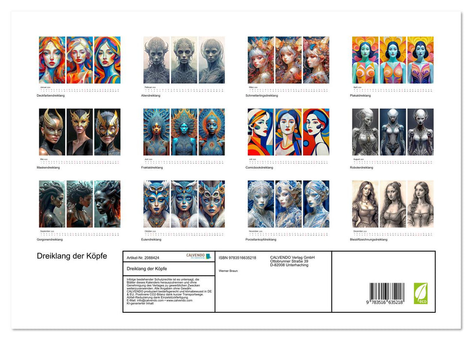 Dreiklang der Köpfe (CALVENDO Premium Wandkalender 2026)