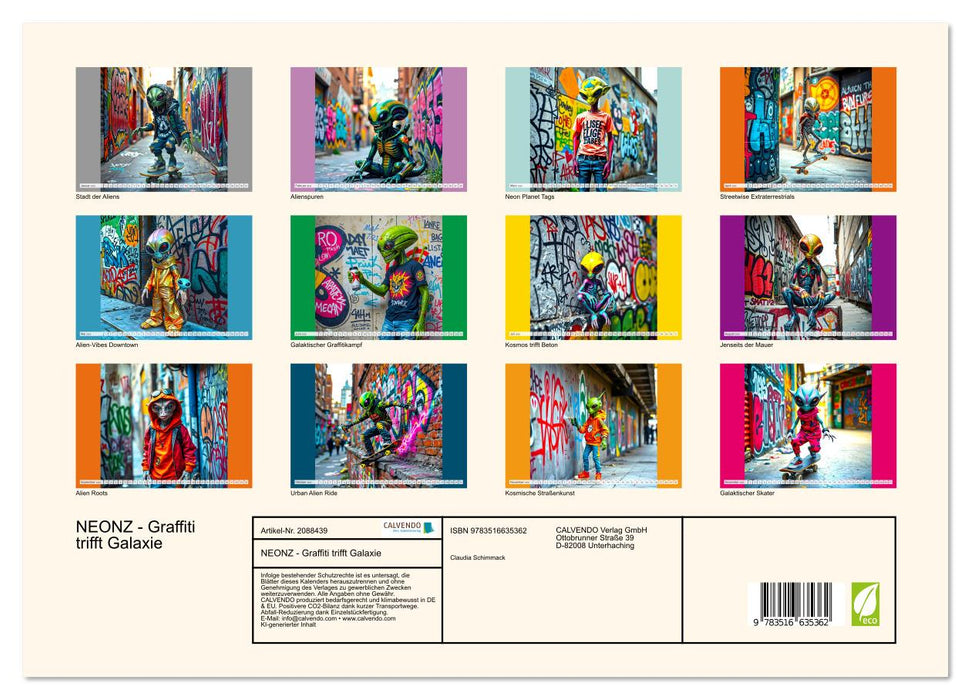 NEONZ - Graffiti trifft Galaxie (CALVENDO Premium Wandkalender 2026)