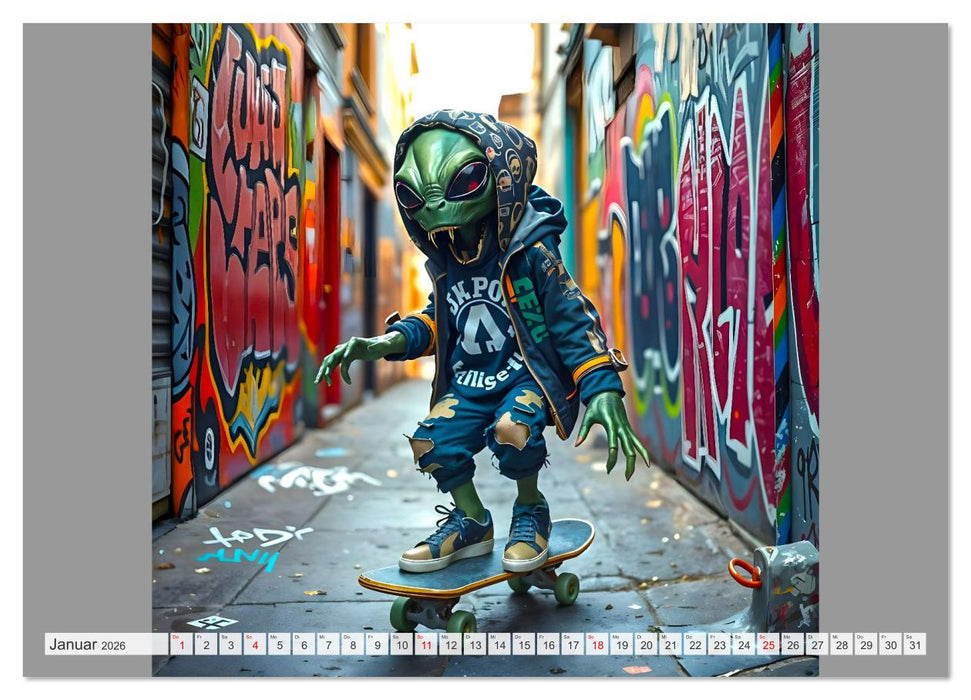 NEONZ - Graffiti trifft Galaxie (CALVENDO Premium Wandkalender 2026)