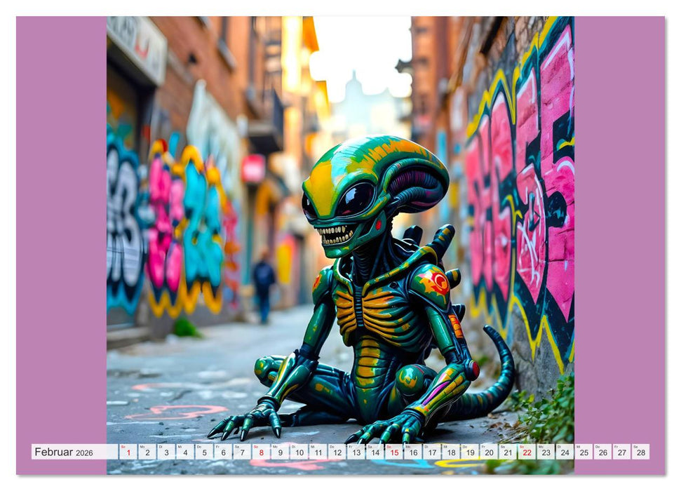 NEONZ - Graffiti trifft Galaxie (CALVENDO Premium Wandkalender 2026)