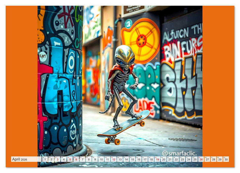 NEONZ - Graffiti trifft Galaxie (CALVENDO Premium Wandkalender 2026)