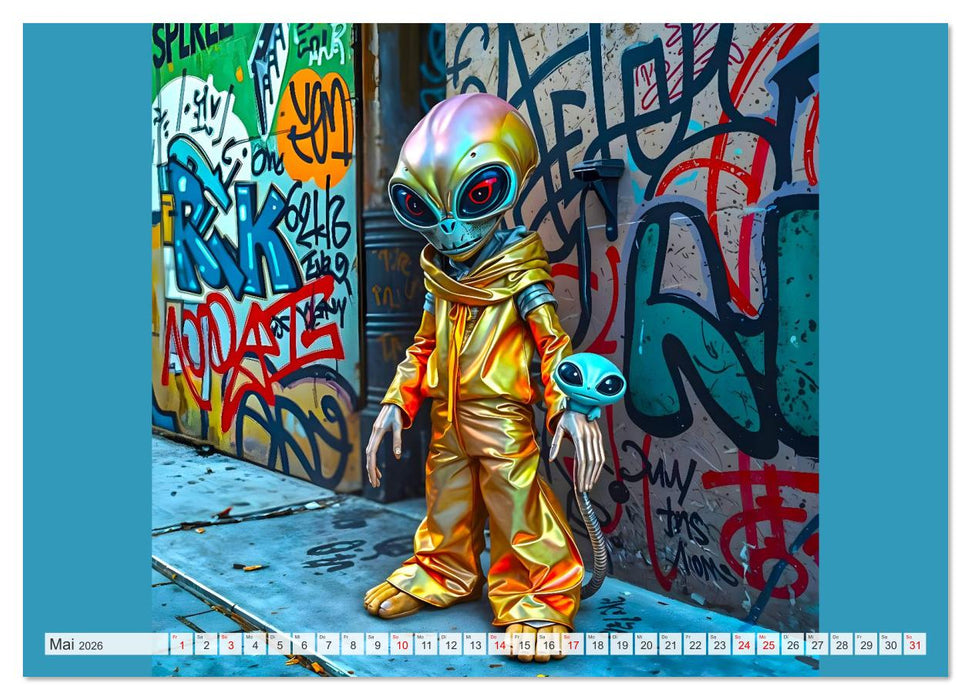 NEONZ - Graffiti trifft Galaxie (CALVENDO Premium Wandkalender 2026)