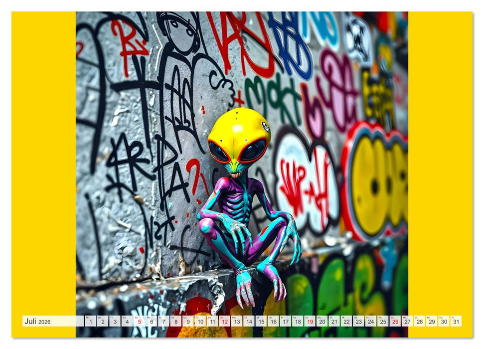 NEONZ - Graffiti trifft Galaxie (CALVENDO Premium Wandkalender 2026)