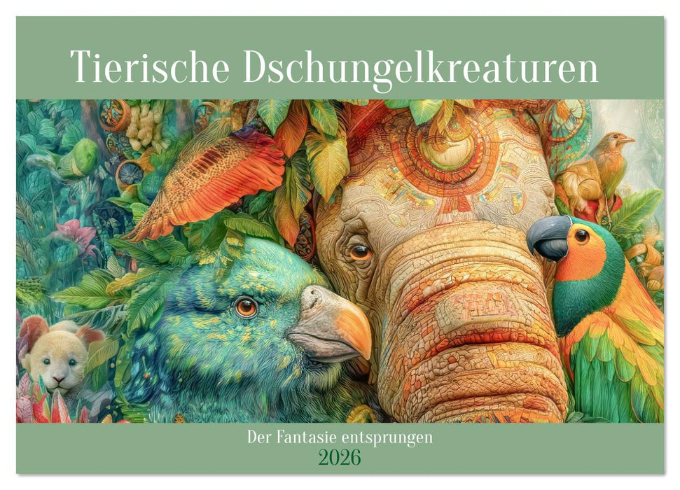 Tierische Dschungelkreaturen - Der Fantasie entsprungen (CALVENDO Wandkalender 2026)