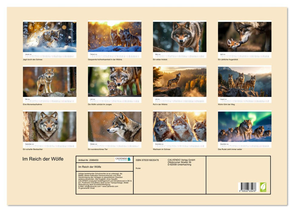 Im Reich der Wölfe (CALVENDO Wandkalender 2026)