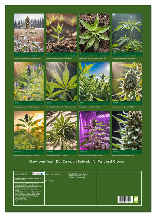 Grow your Year - Der Cannabis Kalender für Fans und Grower (CALVENDO Wandkalender 2026)