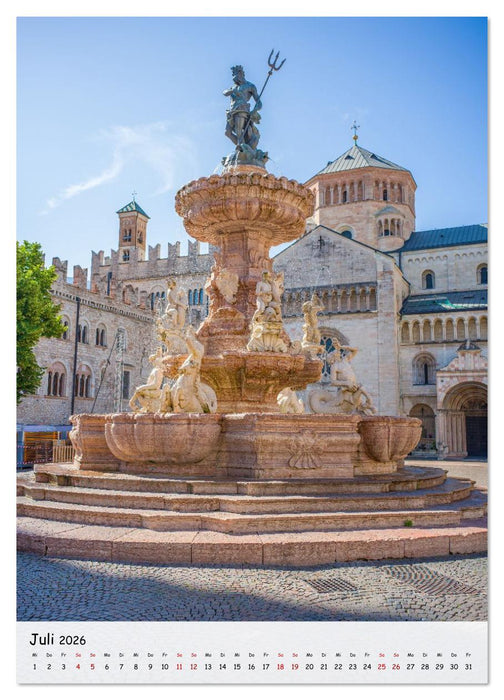 Trient - Die glückliche Stadt zwischen Dolomiten und Gardasee (CALVENDO Premium Wandkalender 2026)