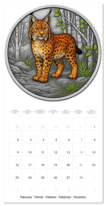 Silver Coin Big Cats (CALVENDO Monthly Calendar 2026)