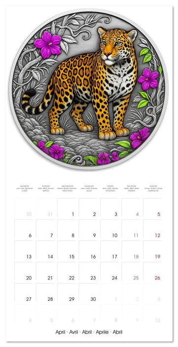 Silver Coin Big Cats (CALVENDO Monthly Calendar 2026)