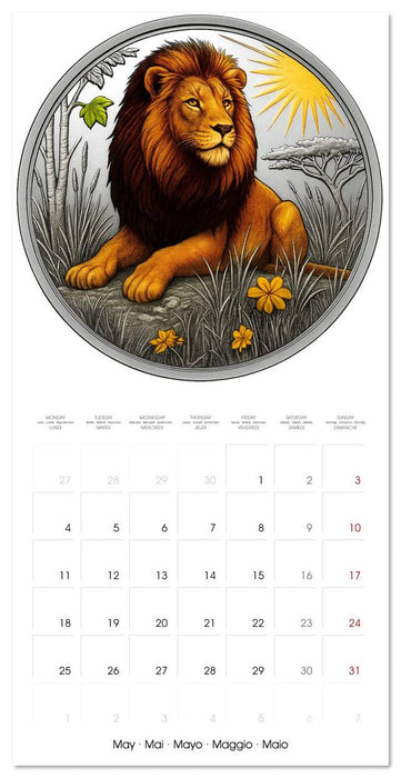 Silver Coin Big Cats (CALVENDO Monthly Calendar 2026)