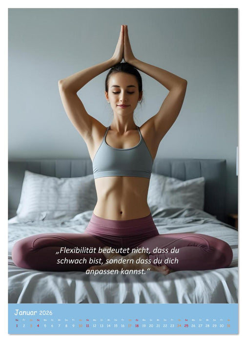 Yoga im Bett (CALVENDO Premium Wandkalender 2026)