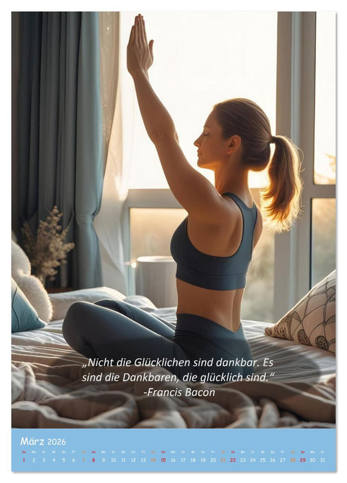 Yoga im Bett (CALVENDO Premium Wandkalender 2026)