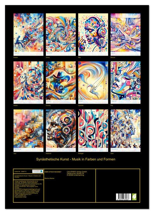 Synästhetische Kunst - Musik in Farben und Formen (CALVENDO Wandkalender 2026)