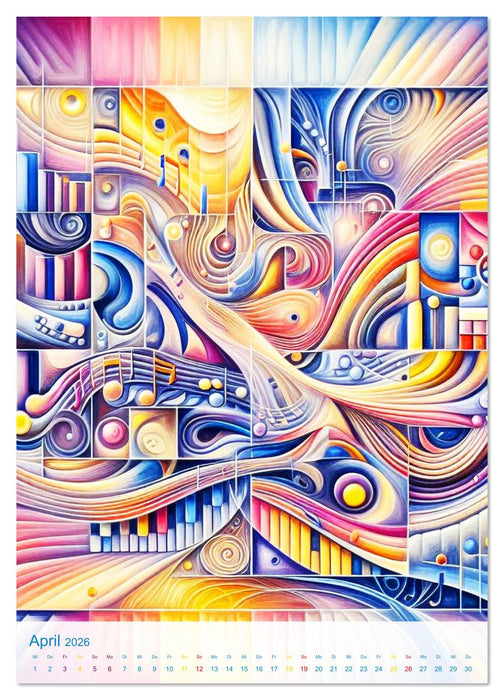 Synästhetische Kunst - Musik in Farben und Formen (CALVENDO Wandkalender 2026)