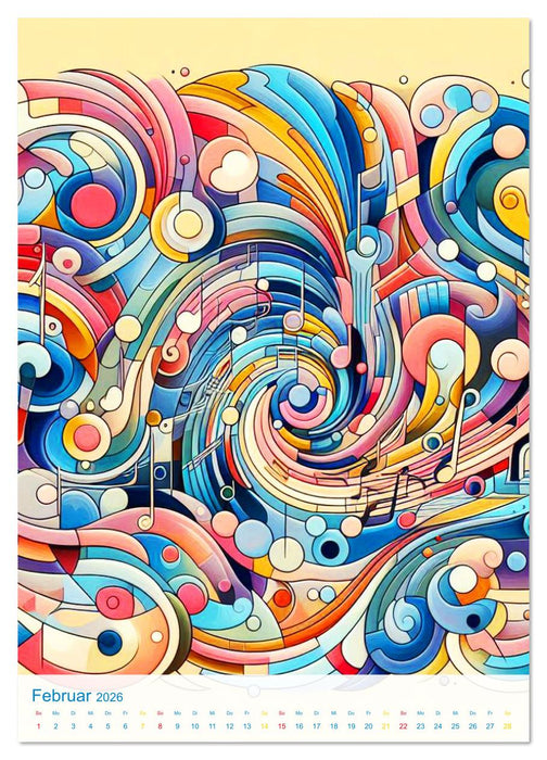 Synästhetische Kunst - Musik in Farben und Formen (CALVENDO Premium Wandkalender 2026)
