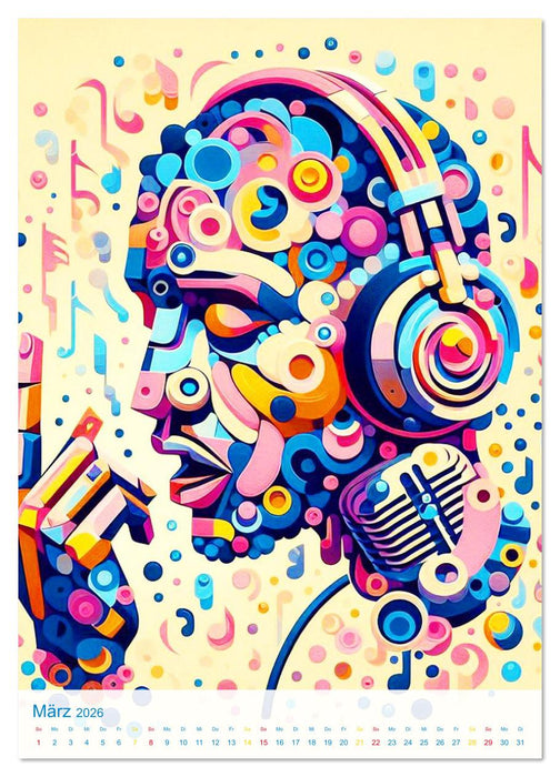 Synästhetische Kunst - Musik in Farben und Formen (CALVENDO Premium Wandkalender 2026)
