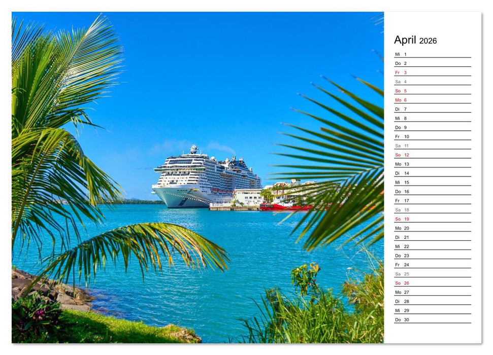 Karibik entdecken - Inseln und Farben der Karibik mit echtem Lebensgefühl (CALVENDO Premium Wandkalender 2026)